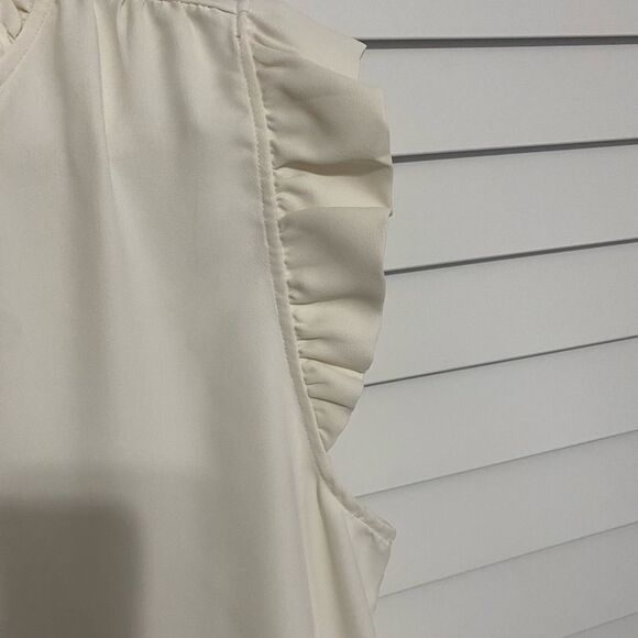 Women's Cream Ruffle Sleeve Top - Picture 4 of 7
